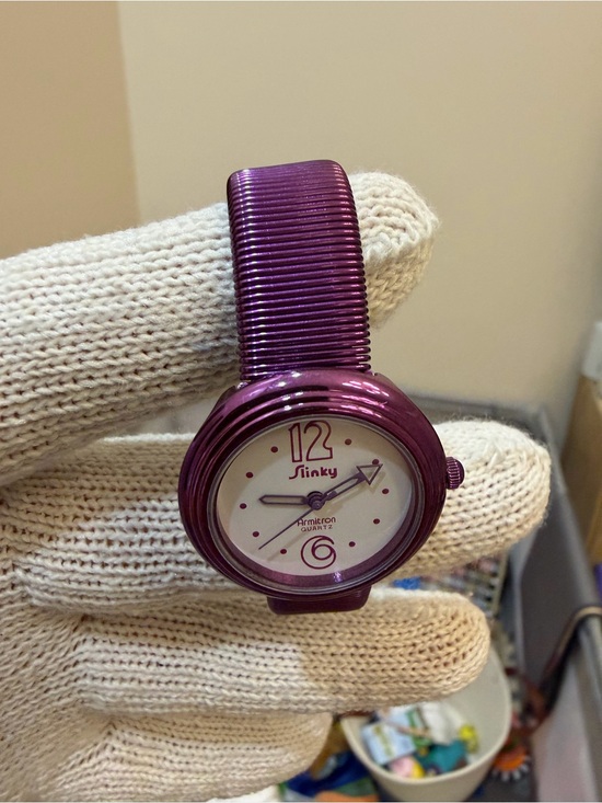 Vintage Armitron Slinky Watch Purple Metallic Accordion Stretch Band Retro 80s main image 8